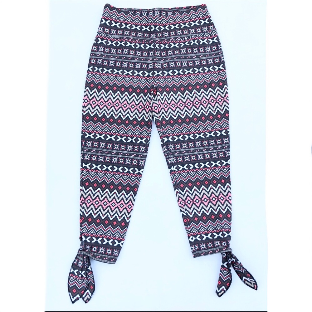 DG2 Tribal Printed Tie Ankle Leggings Size Small